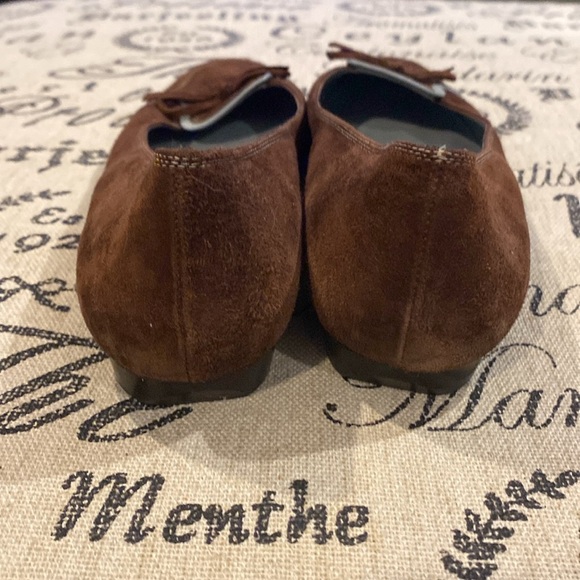 LK BENNETT Elegant Brown Suede Light Blue Accent Women's Loafers Size 9 - Picture 4 of 7